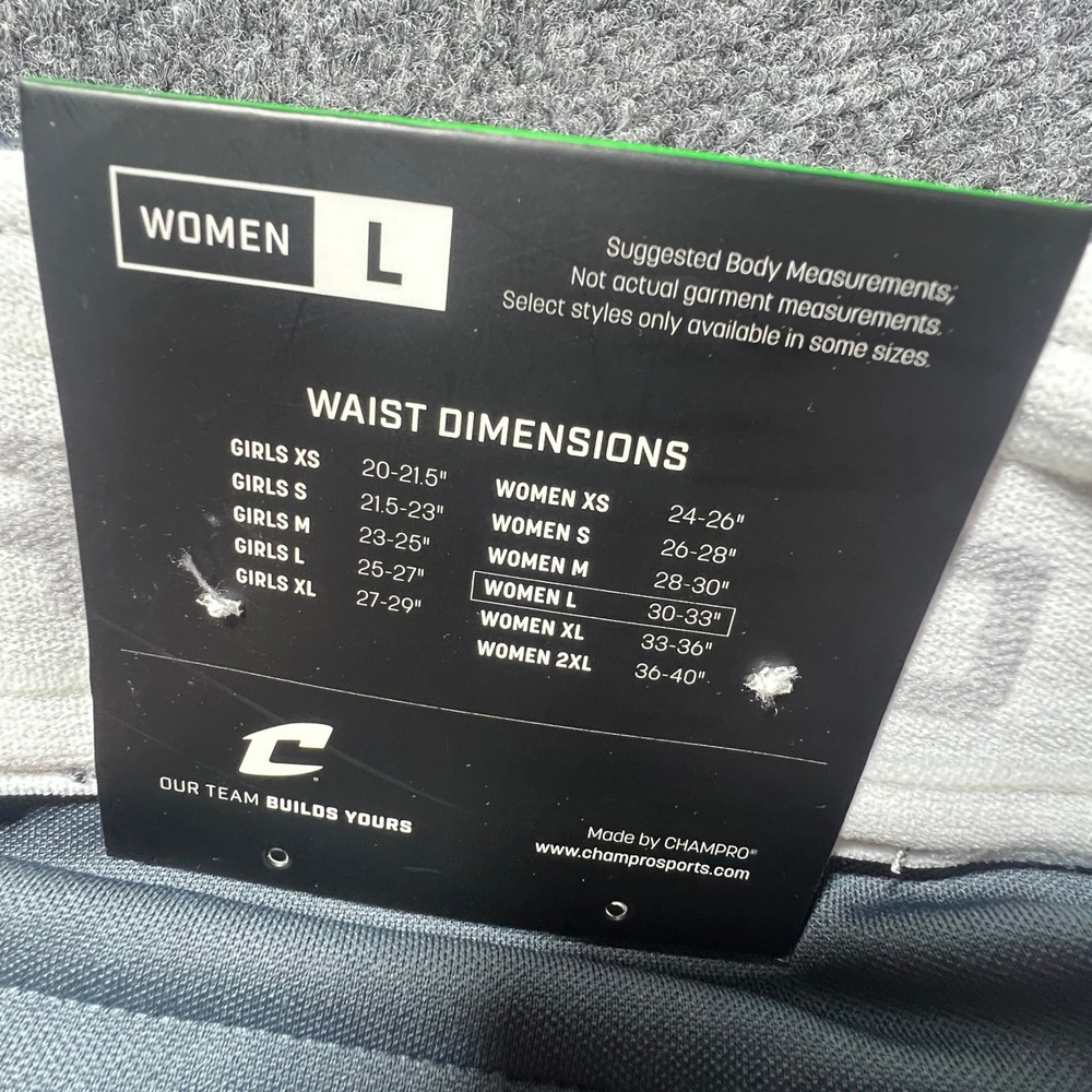 Champro Women L Graphite Grey Fastpitch Softball Pants BP11 NWT - Picture 5 of 8